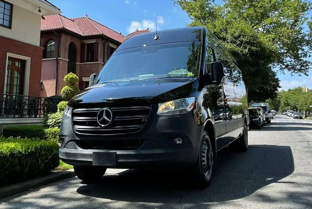 marcedes sprinter van limo in new york street