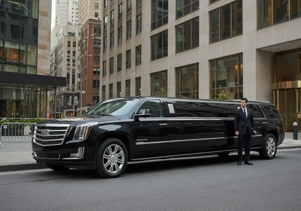 Black Cadillac Limousine for Corporate Transportation in NYC